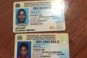 Cédula del hombre que mató a su mujer en una cabaña en Baní. También el documento de ella.