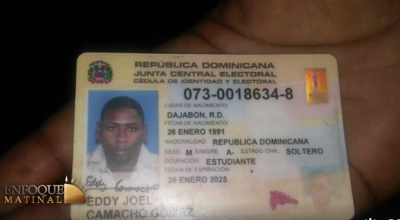 Eddy Joel Camacho Gómez, herido por la DNCD