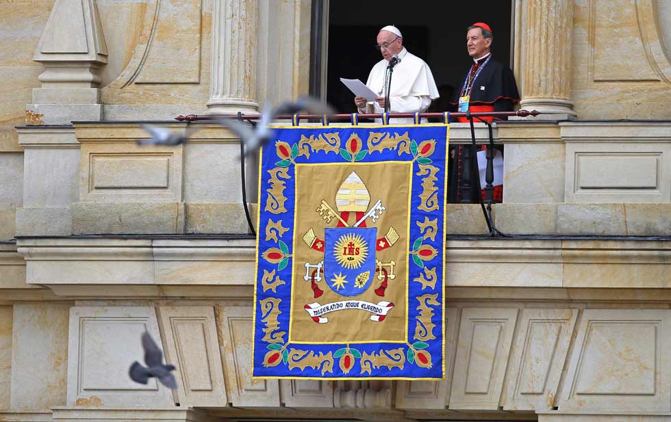 El papa Francisco en su visita a Colombia.