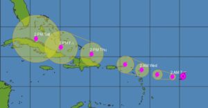 Trayectoria del huracán Irma (imagen vías @Jean Suriel)