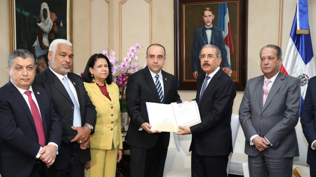 Danilo Medina recibió a la comisión que estudia los proyectos de Partidos Políticos y de Régimen Electoral.