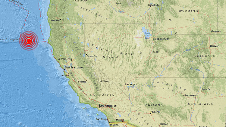 El temblor de California fue superficial, y tuvo lugar en el océano Pacífico.
