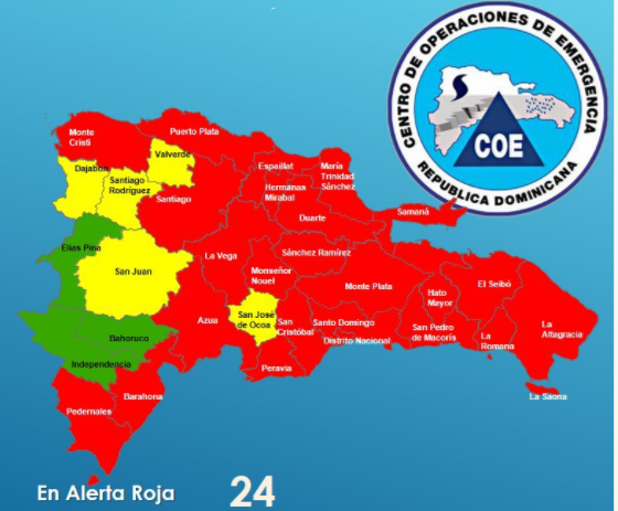 Niveles de alertas en la República Dominicana por huracán Irma