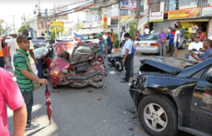 Accidente en la avenida Núñez de Cáceres esquina Amelia Francasci de esta capital
