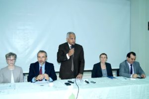 Desde la izquierda Maud Delacolette (COLEACP) , Gabrio Marinozz (EU), Osmar Benítez (JAD) Monag Webb (COLEACP) y Emigdio Gómez (Ministerio Agricultura)