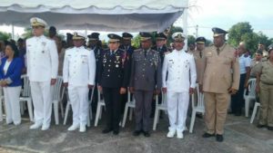 Directivos militares durante la conmemoración en Dajabón el 172 aniversario de la batalla de Beller