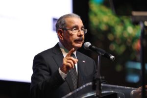 El presidente Danilo Medina durante su discurso en Jamaica