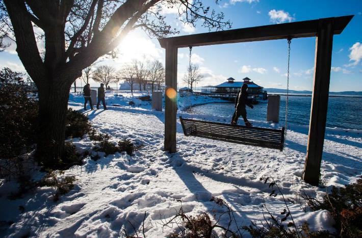 La escena después de la tormenta invernal en Erie, Pensilvania, el 26 de diciembre del 2017.