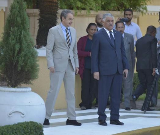 José Luis Zapatero, expresidente español y canciller dominicano, Miguel Vargas Maldonado.