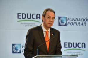 José Mármol, presidente de la entidad, quien resaltó que el 2017 constituyó el quinto año consecutivo de asignación del 4% del PIB a la educación pre-universitaria