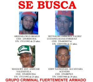 Supuesta banda de asaltantes buscada por la PN por matar a un oficial del Ejército.