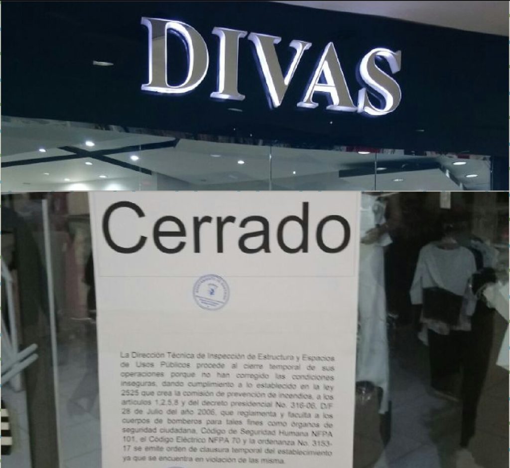 Cierre temporal de tiendas Divas por parte del Ayuntamiento.