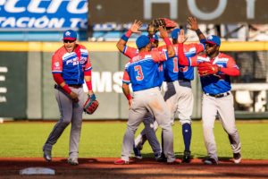 Puerto Rico al momento de vencer a Venezuela en la Serie del Caribe y clasificar a la Final.