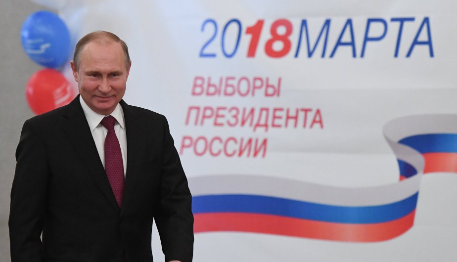 El presidente ruso y candidato presidencial Vladimir Putin