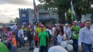 Cientos marchan en Tamboril contra la delincuencia