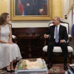 La reina Letizia es recibida en el Palacio Nacional por el presidente Danilo Medina y la primera dama Cándida Montilla de Medina