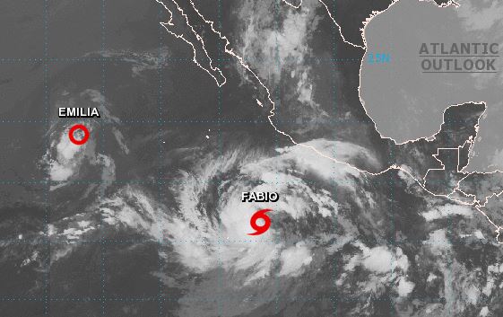 Tormenta tropical Fabio se forma en el Pacífico
