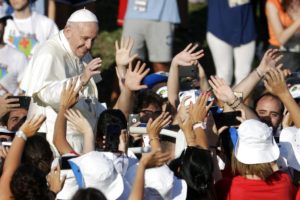 El papa Francisco en un evento con jóvenes el 11 de agosto del 2018. (AP Photo/Andrew Medichini)