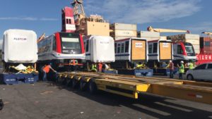 Nuevos trenes incorporados a líneas del Metro de Santo Domingo.