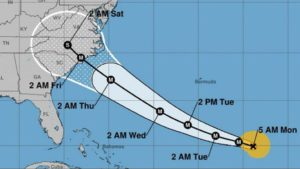 Trayectoria del huracán Florence hacia Estrados Unidos