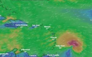 Tormenta tropical Kirk la noche del miércoles 26-9-2018