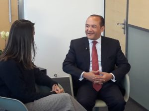 embajador dominicano en China, Briunny Garabito Segura, entrevistado por Katherine Hernández, de CDN, canal 37.
