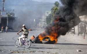 Foto de disturbios en Haití. Foto archivo.