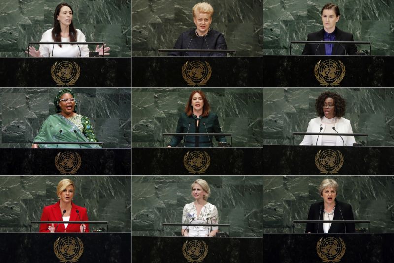 Algunas de las mujeres que hablaron ante la Asamblea General de la ONU del 2018. AP Photo/File)