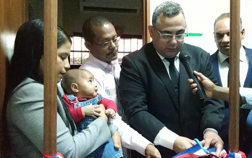 En la apertura de la sala de lactancia materna en Palacio de Justicia de San Juan de la Maguana