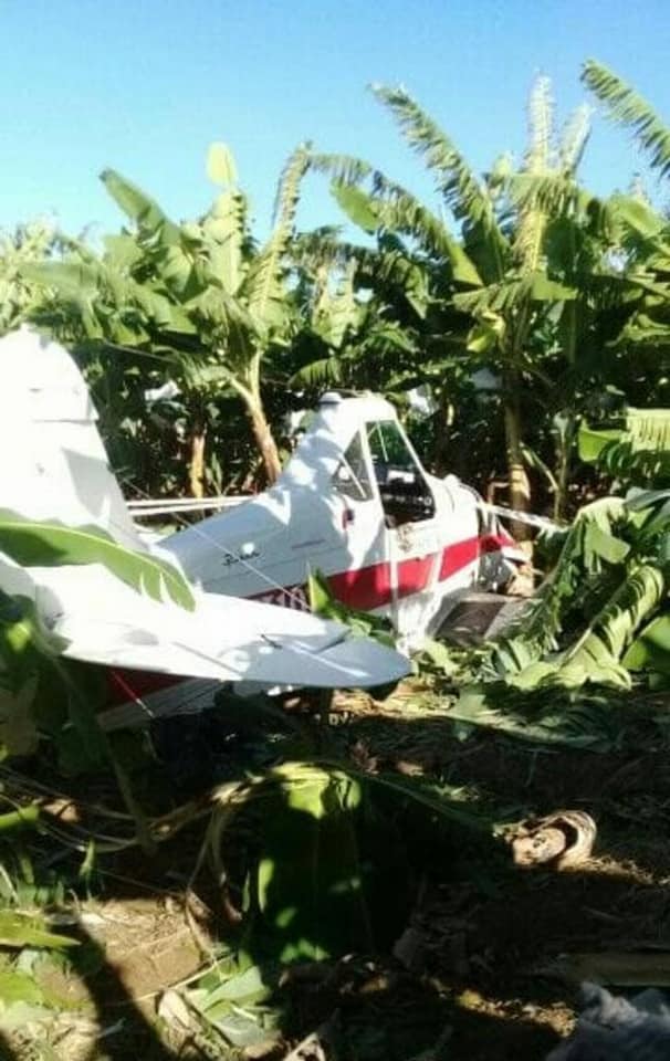 La avioneta matricula HI1191,  sobrevolaba desde el municipio Mao y cayó en la finca en Valverde.