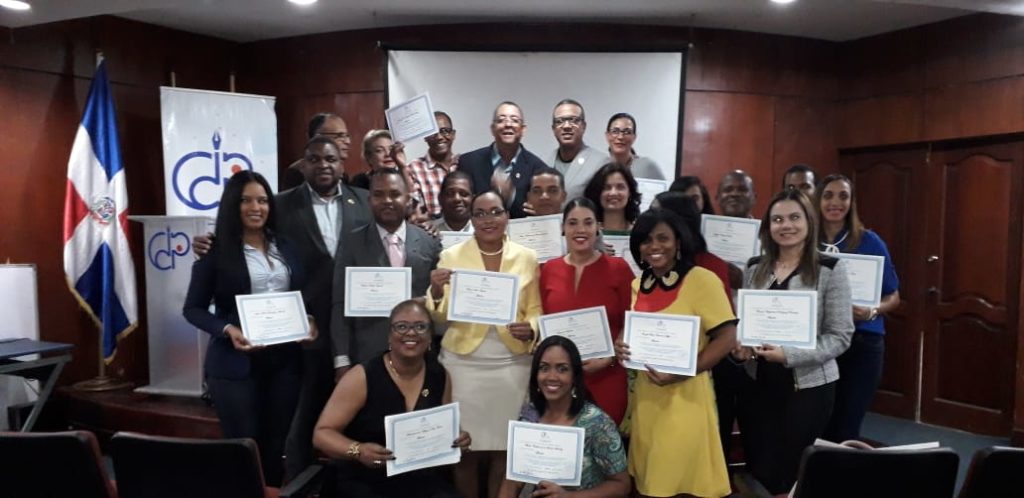 Nuevos miembros juramentados en el Colegio Dominicano de Periodistas.