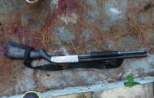 Escopeta con la que se hirió mortalmente un guardia de seguridad en Sosúa