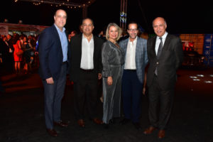 Omar Rojas, Gregorio Lora, Elena Salazar , Carlos Báez Brugal , Angelo Viro, durante el cóctel de DP World Caucedo .