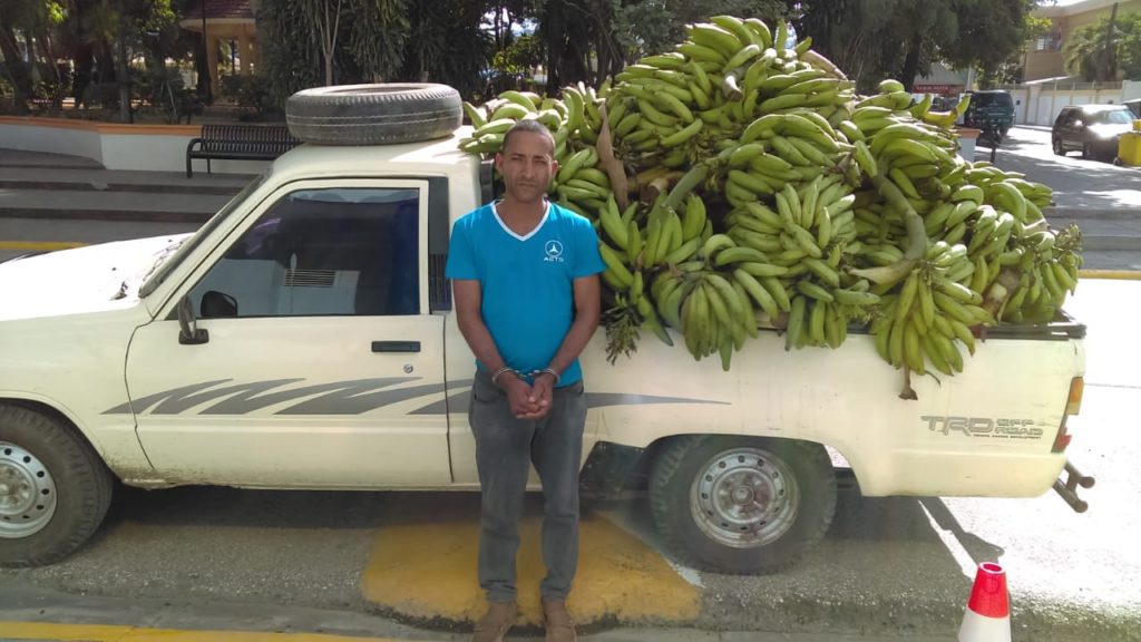 Apresado con camioneta cargada de plátanos robados.