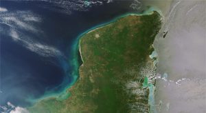 México: áreas costeras en la península de Yucatán