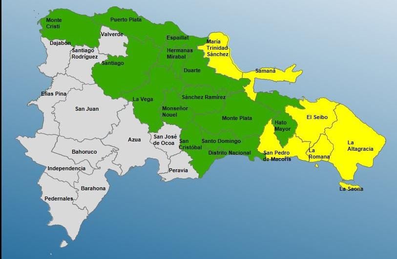 Aumentan a 20 provincias en alerta por tormenta tropical