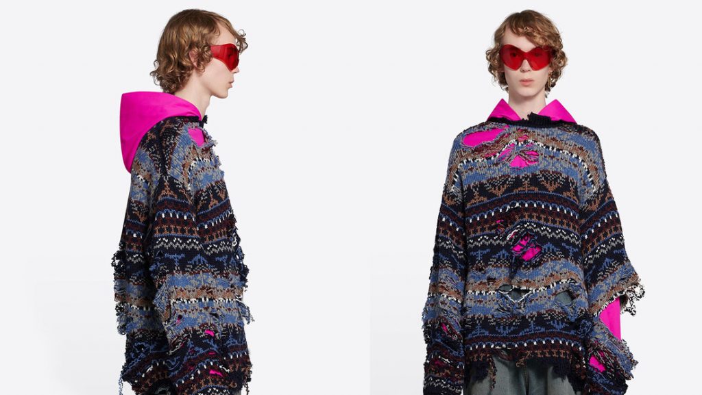 Balenciaga pone a la venta un "viejo" suéter agujereado