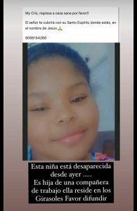Reportan niña de 13 años desaparecida en los Girasoles