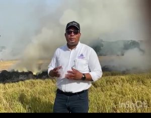 Medio Ambiente llama a parceleros no quemar las pajas de arroz