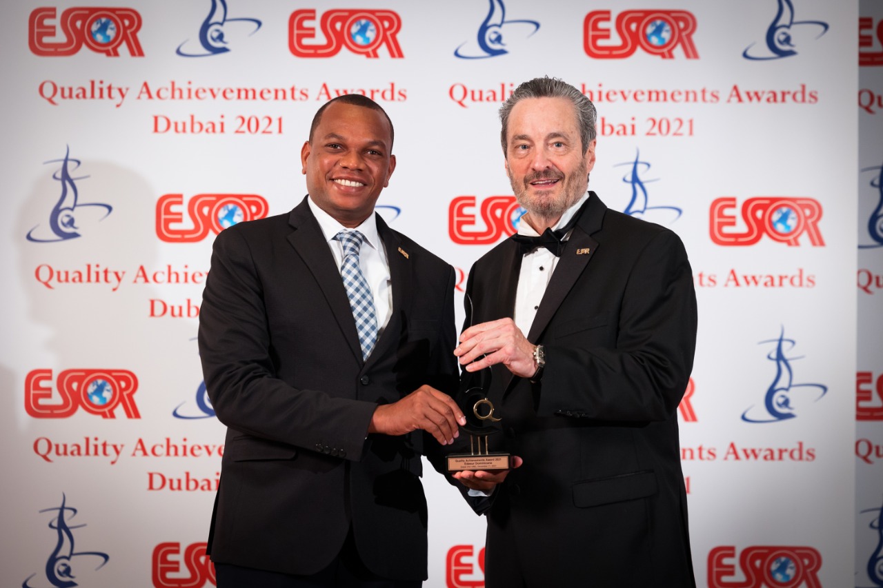 Edesur Dominicana recibe en Dubai premio internacional "ESQR’s Quality Achievements Award 2021"; categoría oro