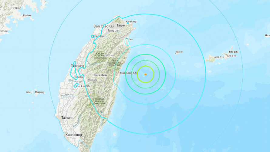 Se registra un sismo este lunes de magnitud 6,2 en Taiwán