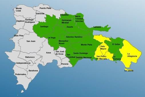 COE coloca a 17 provincias en alerta por lluvias