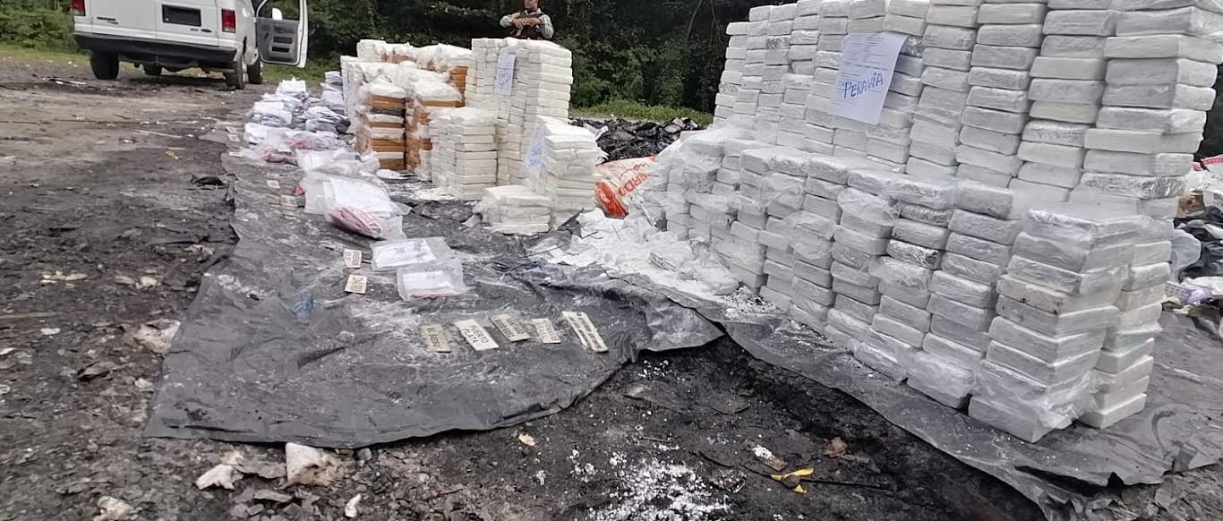 Representantes de las instituciones a cargo del combate del narcotráfico participaron en el acto de incineración.
