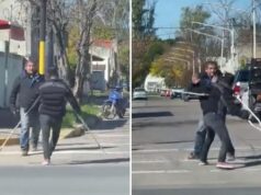Hombre con muletas pedía dinero, pero salió corriendo tras una pelea